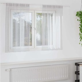 vidaXL Cortina de Voile 2 pcs Cinzento-claro 140 x 140 cm Poliéster