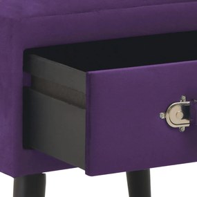 Mesa-de-cabeceira 40x35x40 cm veludo roxo escuro