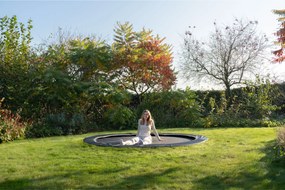 Trampolim redondo desportivo InTerra ao nível do solo ø427 cm - preto