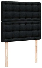 Estrutura de cama otomana com colchão preto 80x200cm tecido