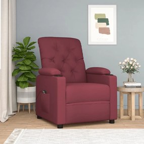 Poltrona elétrica reclinável tecido vermelho tinto