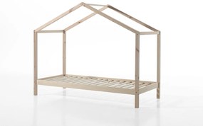 Conjunto Cama infantil de Casa DALLAS 90x200 com cortinados NATURAL