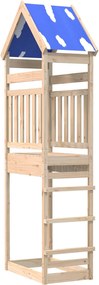 vidaXL Torre de Brincar Castanho Madeira de Pinheiro Sólida