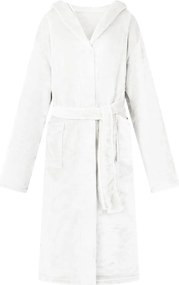vidaXL Roupão com Capuz Branco m Flanela