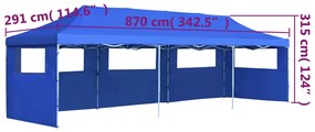 Tenda para festas pop-up dobrável c/ 5 paredes 3x9 m azul