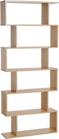 HOMCOM Estante para Livros Moderna com 6 Prateleiras de Madeira 80x23x192 cm para Sala de Jantar Sala de Estar Estúdio Cor Natural | Aosom Portugal