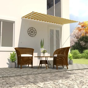 Toldo retrátil 250x150 cm amarelo e branco