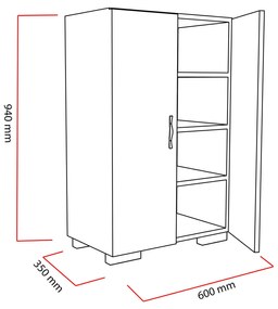 Armário para Sapatos Mada4 Ayak – Branco – 60x94x35 cm