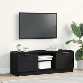Estante para TV vidaXL Preto Carvalho 102x35x36,5 cm Madeira de engenharia