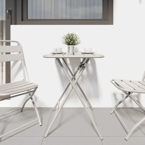 Mesa de Jardim Dobrável vidaXL Bege 55x55x73 cm Aço