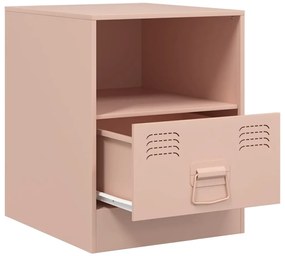 Mesa de cabeceira 34,5x39x44 cm aço rosa