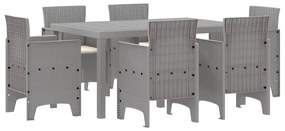 Conjunto de Jantar para Jardim 7 pcs Cinzento-claro
