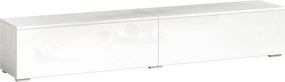 HOMCOM Móvel para TV até 190.5 cm Suspenso com Portas com Fecho de Pressão, 180x33x30 cm, Branco Lacado | Aosom Portugal
