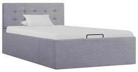 Cama hidráulica arrumação 90x200cm tecido cinza-claro