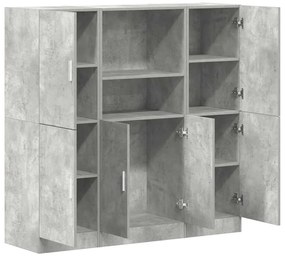 3 pcs armário de cozinha conjunto deriv. madeira cinza cimento