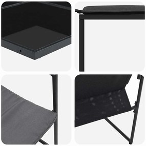 Conjunto de Jantar para Jardim vidaXL com 16 Peças e Almofadas em Aço