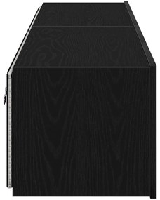 Armários de TV vidaXL com luzes LED 2 pcs Preto Carvalho 80x35x31 cm