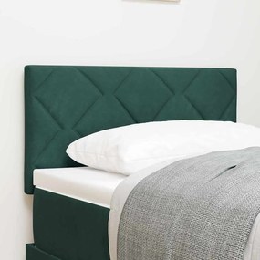 vidaXL Cabeceira com Design de Blocos de Diamante, Verde Escuro, 80cm em Veludo