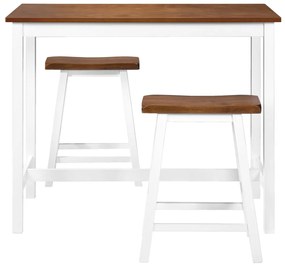 Conjunto mesa e bancos de bar 3 pcs madeira maciça