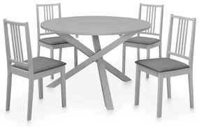 vidaXL 5 pcs conjunto de jantar MDF cinzento
