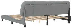 Estrutura de cama com LED sem colchão 200x200 cm tecido