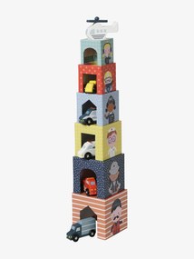 Torre de cubos, Carrinhos multicolor