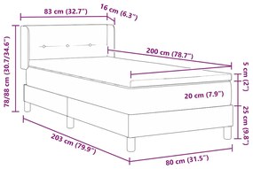 Cama Box com Colchão em Creme, 80 x 200 cm