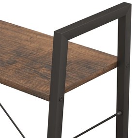 Estante de pé 3 prateleiras 56x35x108 cm castanho-escuro/preto