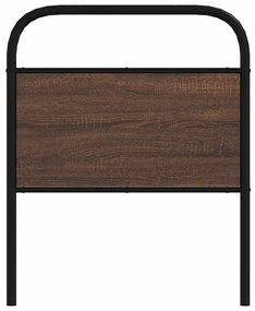 Cabeceira de cama 80 cm derivados madeira/aço carvalho castanho