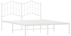 Estrutura de cama com cabeceira 135x190 cm metal branco