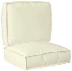 vidaXL Conjunto de Almofadas de Palete 2 Peças Creme Tecido Oxford