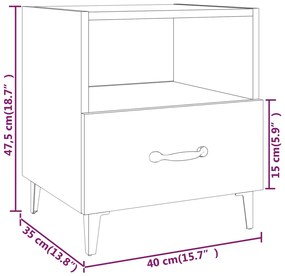Mesa de cabeceira 2 pcs derivados de madeira cinzento sonoma