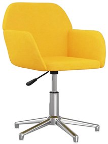 Cadeiras de jantar giratórias 2 pcs tecido amarelo mostarda