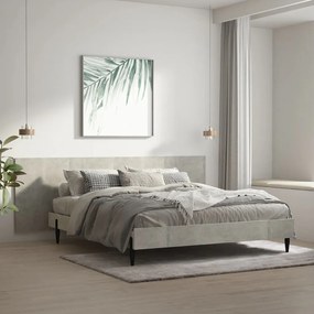 811056 vidaXL Cabeceira parede 240x1,5x80cm derivados madeira Concreto Cinza