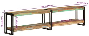 Móvel de TV 180x30x40 cm madeira recuperada maciça