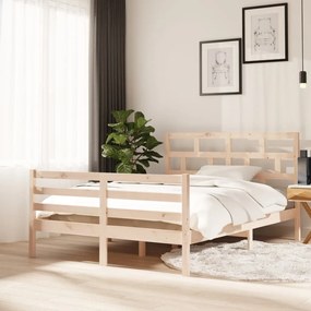 vidaXL Estrutura de cama 140x200 cm madeira de pinho maciça