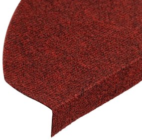 Tapetes de escada adesivos 30 pcs 65x22,5x3,5 cm vermelho