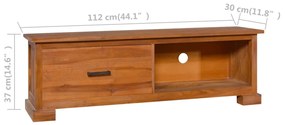 Móvel de TV 112x30x37 cm madeira de teca maciça