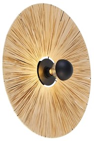 Candeeiro de parede rústico preto com corda 60 cm - Leia Rústico ,Oriental