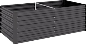 Outsunny Canteiro de jardim retangular com tubos de reforço em aço galvanizado 180 x 90 x 59 cm | Aosom Portugal