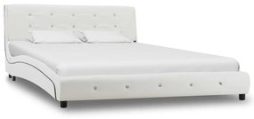 Estrutura de cama 140x200 cm couro artificial branco