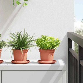 vidaXL Vasos de Plantas 24 pcs Vermelho Tijolo Ø 12,5 x 10 cm Plástico