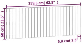 Cabeceira de parede 159,5x3x60 cm pinho maciço branco