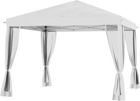 Tenda pop-up Barnum dobrável estilo colonial 3 x 3 m, com 4 redes mosquiteiras + saco de transporte creme