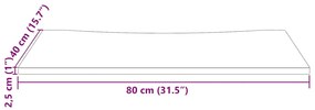 Tampo de secretária 80x40x2,5 cm pinho maciço