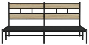 Estrutura de cama sem colchão 183x213cm metal carvalho sonoma