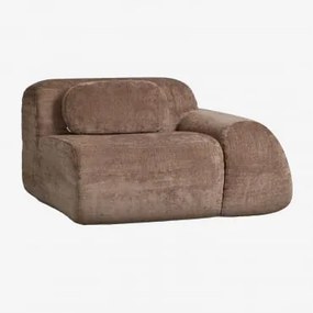 Módulo De Canto Direito Com Apoio De Braço Para Sofá Modular Em Chenille Embalado A Vácuo Merida Chenille Castanho Caramelo - Sklum