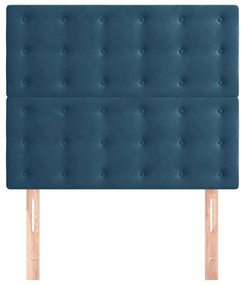 Cabeceira de cama 2 pcs veludo 100x5x78/88 cm azul-escuro