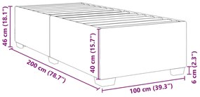 Estrutura de cama sem colchão 100x200 cm veludo verde-escuro