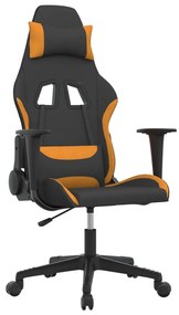 Cadeira de gaming tecido preto e laranja